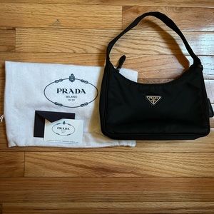 Black Prada Tessuto Re - PRADA Nylon Leather Shoulder Bag Purse Black NERO  - RvceShops Revival